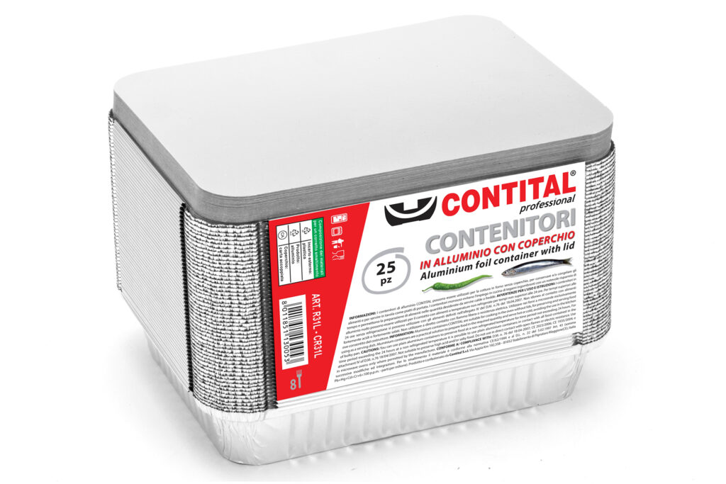 CONTITAL Contenitori in Alluminio R31L con coperchio