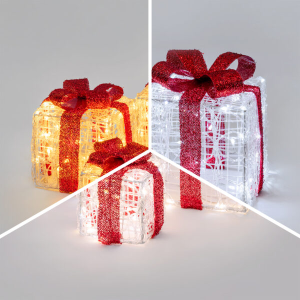 SET 3 PACCHI NATALE DUAL LED 3D