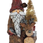 BABBO NATALE CON RENNA E LED