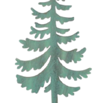 ALBERO IN LEGNO VERDE CON CERVO